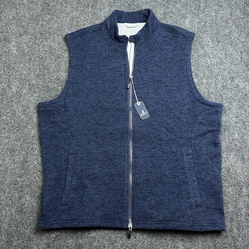 Johnnie-O Mens Performance Denalis Vest Sz XL Heather Navy Blue Golf Active NWT